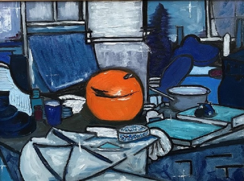 Orange Ginger Jar, after Piet Mondrian